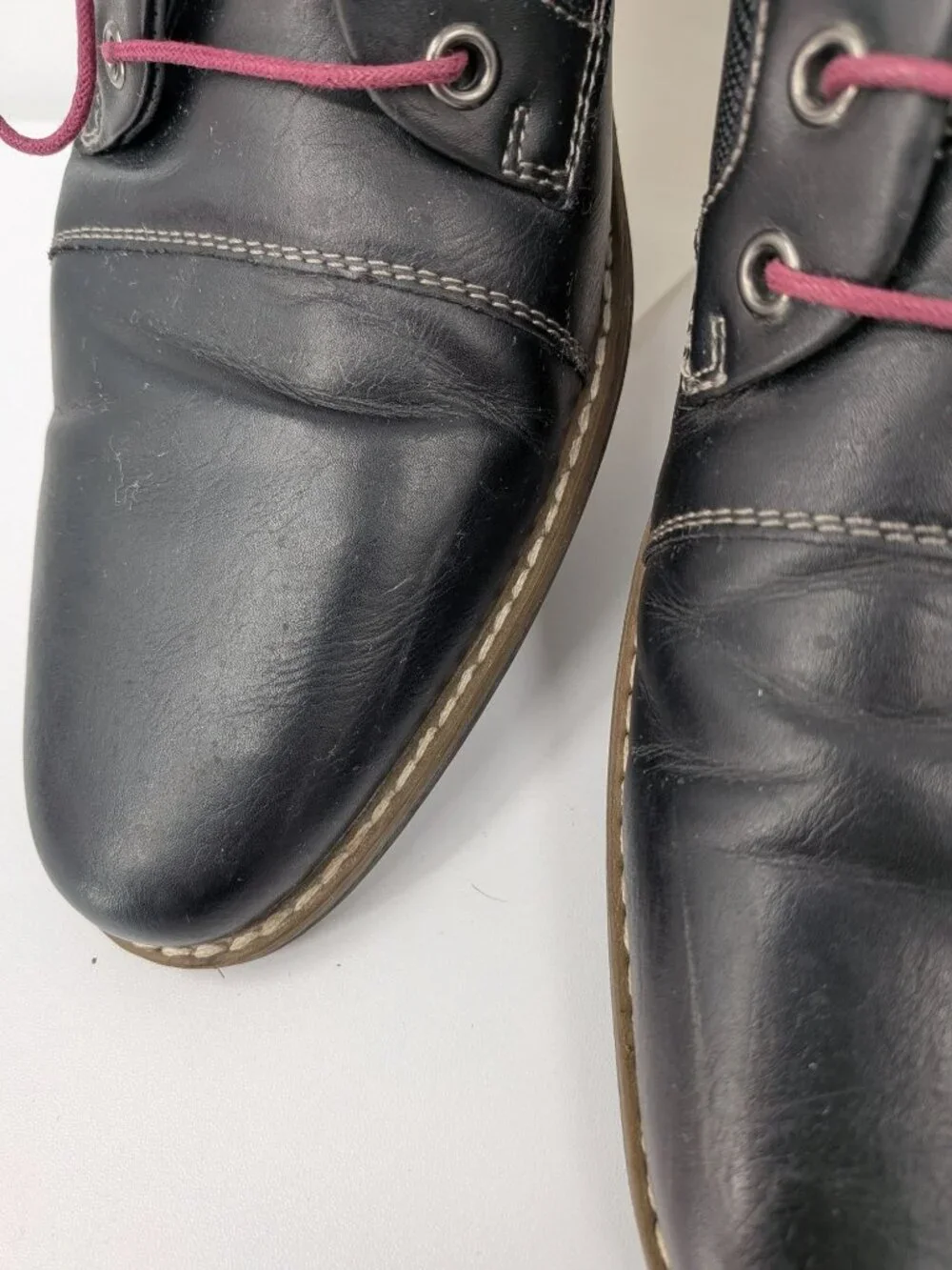 Oxford Derby Shoes Black Faux Leather Preppy Academia Everyday Comfort Size 10 M
